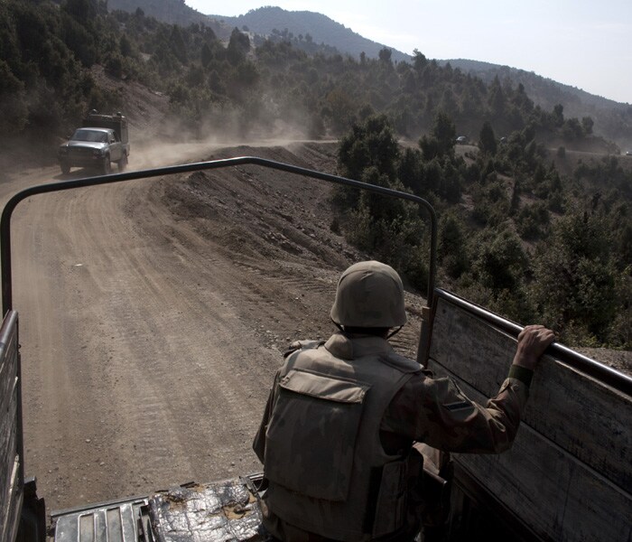 <p>So far, the Army has concentrated on taking territory along the main road, a ribbon of rock-strewn gravel that was first laid down by the British. The troops have proceeded slowly, even though this roadside terrain was relatively easy, compared to the mountain passages that lay ahead farther in the interior.(NYT Image)</p>