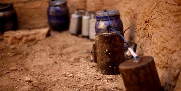 The series of images showed militants placing barrels and small containers, presumably containing explosives, around the temple.