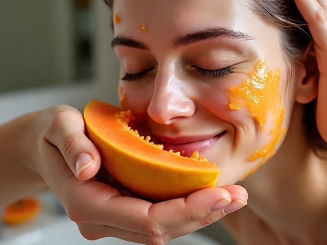 पपीता चेहरे पर रगड़ने से क्या होता है?