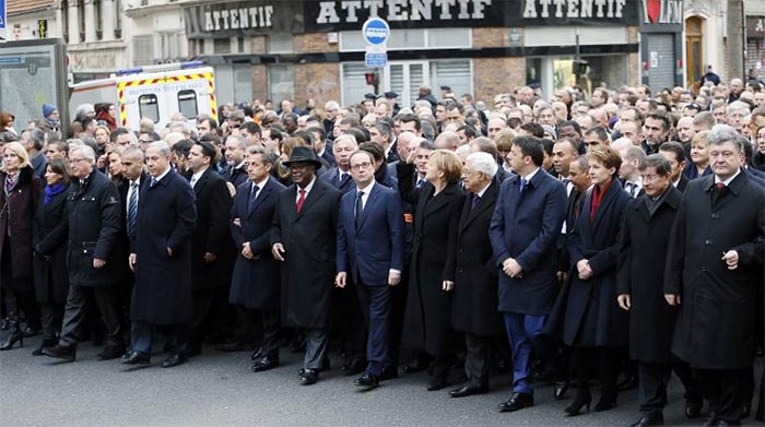 World Leaders Take Part in March for Paris Attack Victims