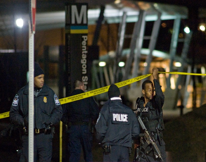 After about 45 minutes, people were allowed to leave the building through entrances other than the one closest to the Metro station. Metro trains bypassed the Pentagon station.