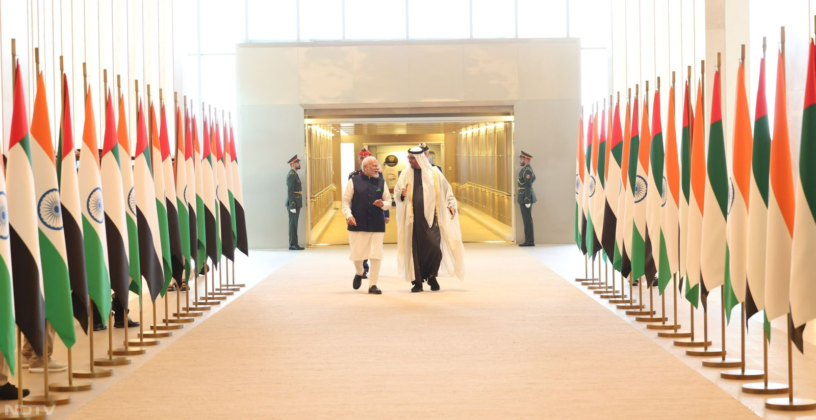 PM Modi Lands In UAE, Holds Talks With President Sheikh Mohamed Bin Zayed