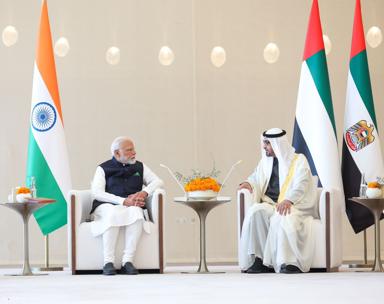 PM Modi Lands In UAE, Holds Talks With President Sheikh Mohamed Bin Zayed