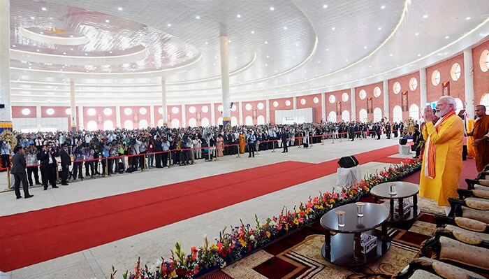 PM Modi at the International Buddhist Conference.