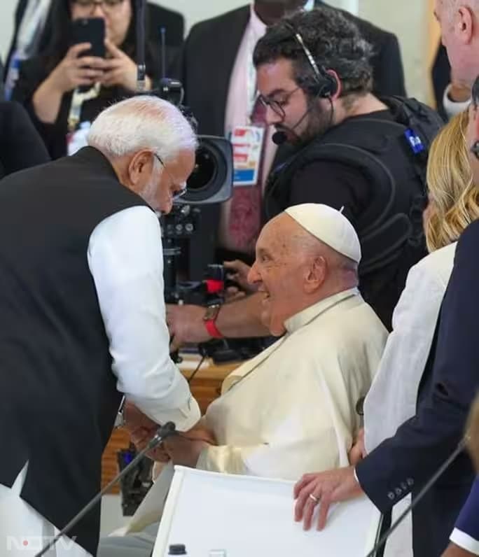 PM Modi meets Pope Francis during his visit to Italy