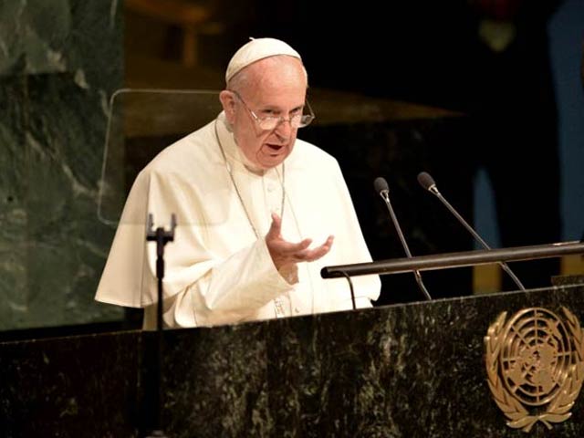 Photo : In a First Pope Francis Addresses UN General Assembly