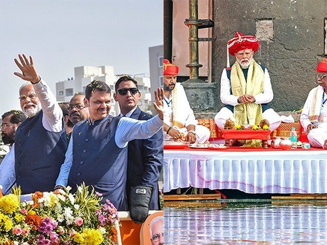 Photo : प्रधानमंत्री नरेंद्र मोदी ने नासिक में किया रोड शो, मंदिर में बजाई झांझ और की साफ-सफाई