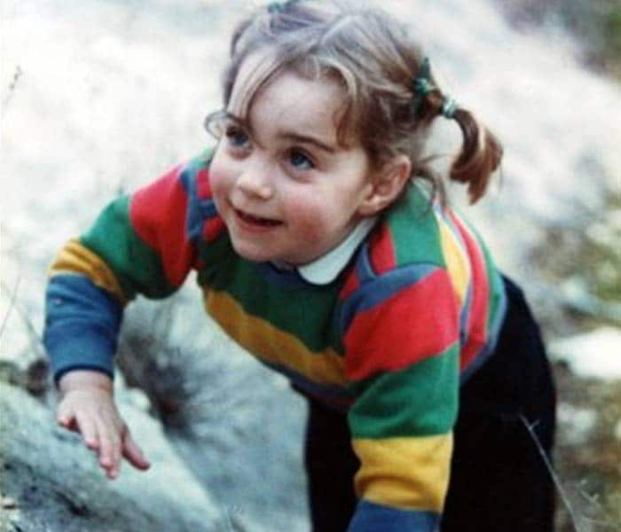 In this picture, Kate, aged three-and-a-half, is seen climbing a rock while on holiday in Lake District. <br/><br/>In her biography posted on the couple's wedding site, Kate reveals that her hobbies include hill walking, swimming, sailing, photography and painting.<br/>(AP Photo)