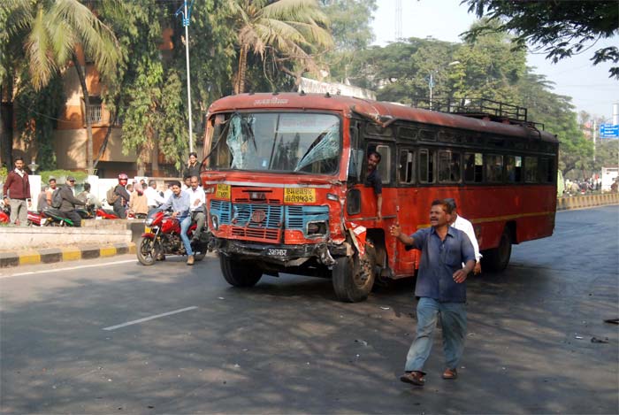 Traffic marshals fired at the bus to force Mr Mane to stop.