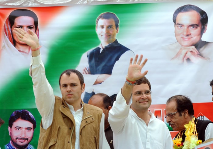 Many see Rahul as the most promising among the young politicians likely to guide India in the future. In this April 27, 2009 file photo, Rahul is seen sharing the dias with another young politician and Jammu and Kashmir Chief Minister Omar Abdullah during an election campaign rally at Anantnag, south of Srinagar. (Photo: AFP)