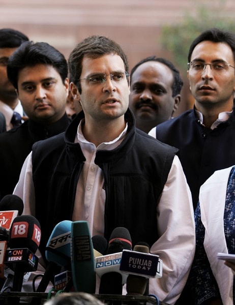 Rahul Gandhi's role in mobilising the youth power, his strenuous efforts at rejuvenating the Congress in Uttar Pradesh, and his robust defence of Manmohan Singh as the party's prime ministerial candidate against the BJP's onslaught were seen as some of his singular contributions to the party's victory. (PTI Photo)