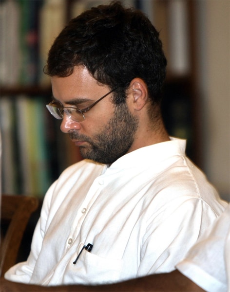 Rahul has managed to look dapper even when bearded. In this July 11, 2008 photo he is seen attending the Congress Working Committee (CWC) meeting at Congress Party President Sonia Gandhi's house in New Delhi. (Photo: AFP)