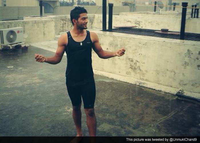 Unmukt Chand, the young cricketer who led the Indian team to victory in the under-19 World Cup, also tweeted a picture of himself standing in the rains.