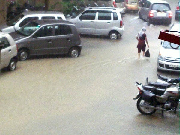 Today's rain saw flooding in many areas in Delhi.