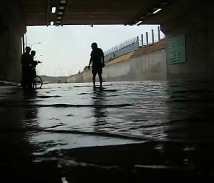 Airport underpass which connects Terminal 1 and 3, also saw water logging.