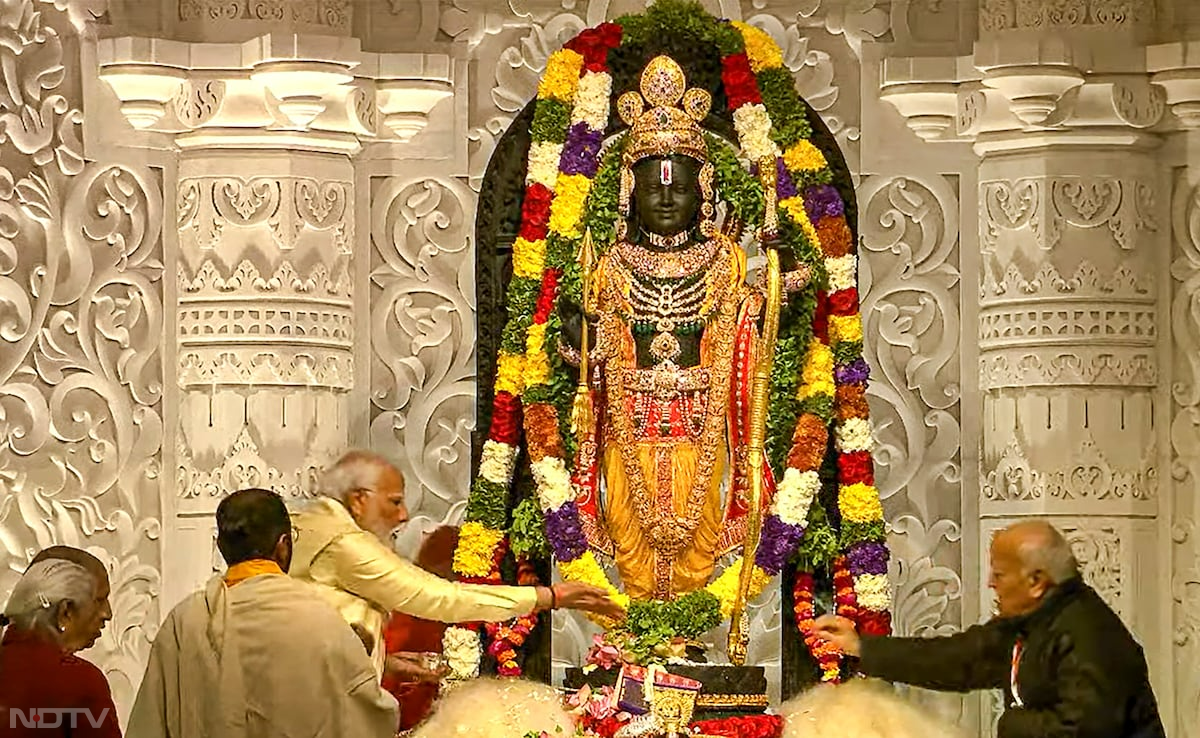 Ram Lalla Idol Consecrated At Ram Mandir As PM Modi Performs \'Pran Prathistha