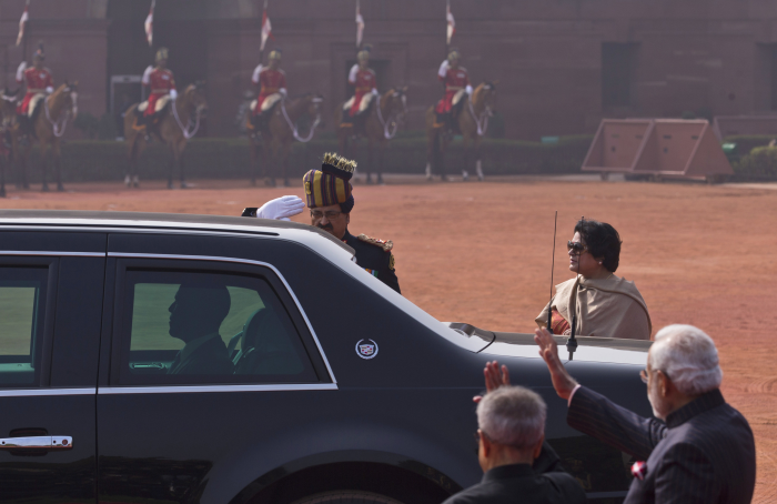 Grand Welcome for President Obama At The Rashtrapati Bhavan