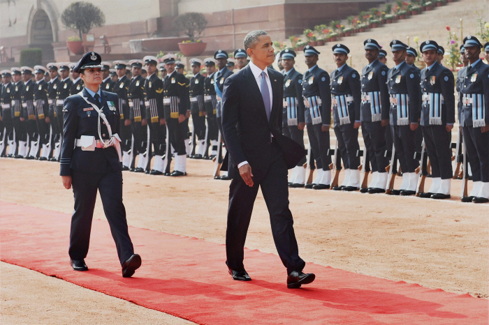 Grand Welcome for President Obama At The Rashtrapati Bhavan