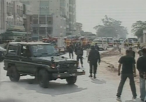 The police quickly moved into the area and cordoned it off. (Photo: Express 24x7 footage)