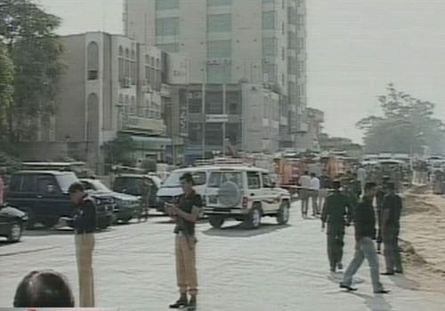 Security had been tightened and the area cordoned off. The injured had been moved to hospitals.. (Photo: Express 24x7 footage)