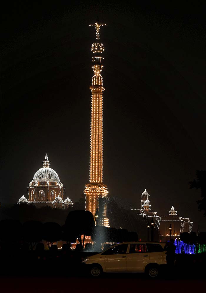 India Illuminated on the Eve of  66th Republic Day Celebrations