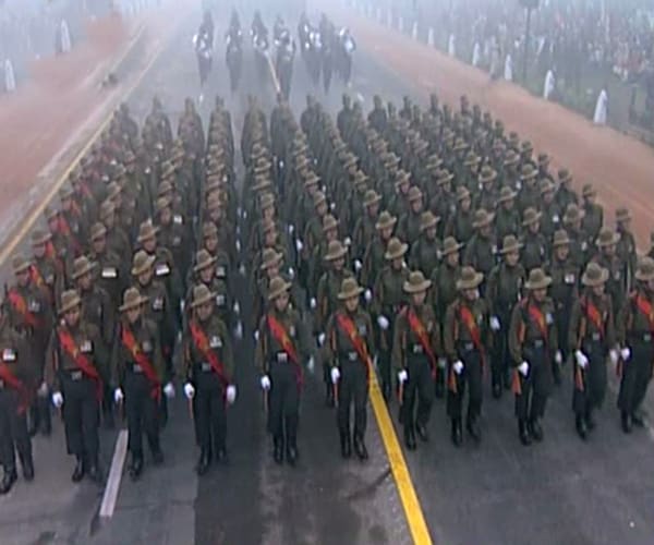 The various regiments of the Indian Armed Forces march in perfect unison along the Rajpath.(NDTV Photo)