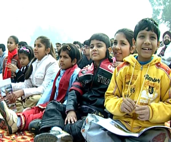 Amongst the spectators of the parade were a number of children-- who were mesmerised by the vibrant and spectacular display of the heterogeneity of the Indian culture.(NDTV Photo)