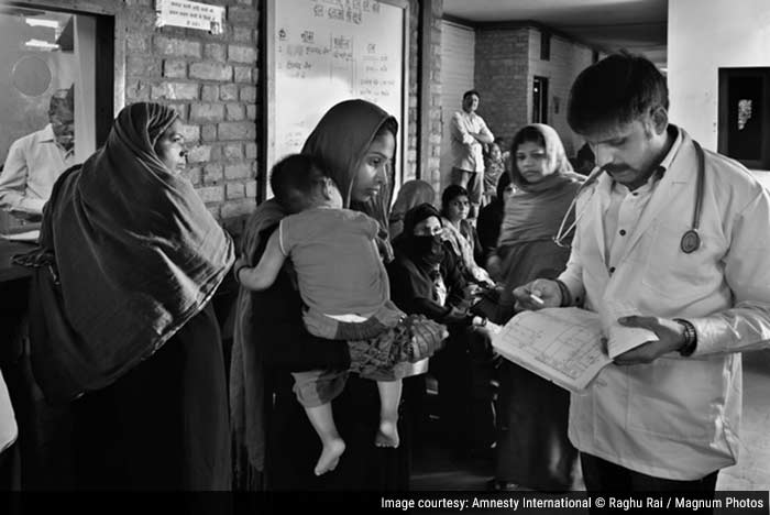 Patients at Sambhavna Clinic, which runs free clinics for survivors of the gas leak.