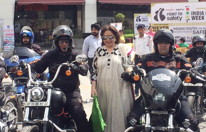 Kirron Kher Flagged Off A Bike Rally In Chandigarh To Create Road Safety Awareness