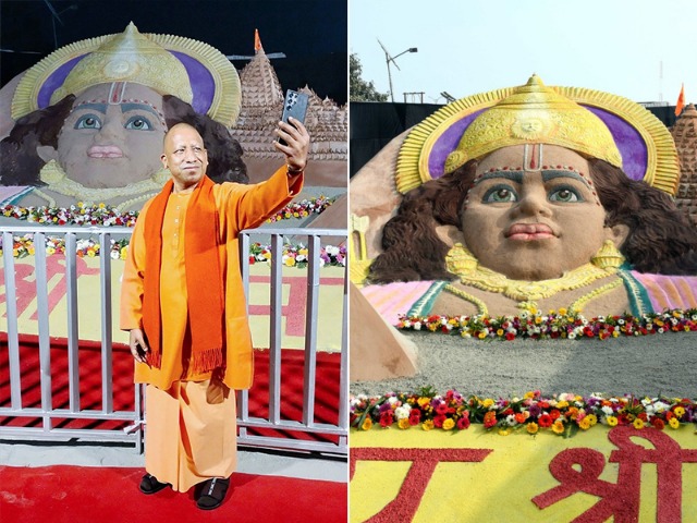 अयोध्या में सैंड आर्टिस्ट सुदर्शन ने बनाई श्री राम की मनमोहक कलाकृति, सीएम योगी ने ली सेल्फी