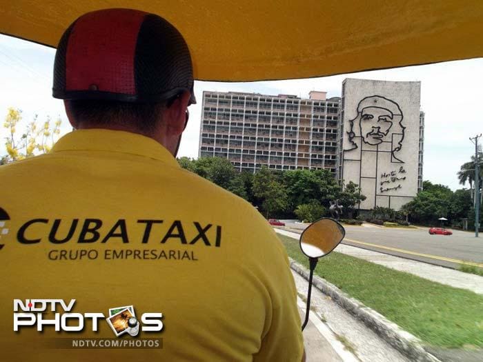 Cuba Taxis, which are similar to auto rickshaws in India, are the best way to get around the city. They also run by the meter, unlike taxis. They also offer a 360 degree view and great circulation. (Photo courtesy: Sarah Jacob & Melody Weinstein)