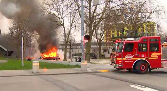 Chopper crashes into cars in Seattle