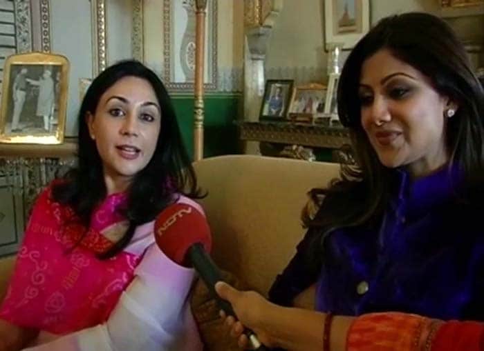 With IPL in the air, Shilpa and Raj make it a point to wear the team's colours. The Jaipur royals too have got special sarees made for the Royals matches. And they hope to watch all the matches the team plays in Jaipur. "It's wonderful...We hoped all the matches will be here...nevertheless even three is good enough," says princess Diya Kumari. (NDTV Photo)