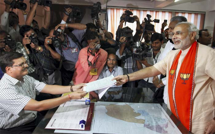 Narendra Modi filed his nomination papers in Maninagar, Ahmedabad, on November 30. He is looking at a third consecutive term at the helm in Gujarat.