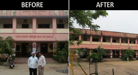 As part of the NDTV Support my School campaign, the Goblej Pe Centre in Ahmedabad was transformed. A look at the change.<br><br/>

The telethon is a 12-hour Live event of the Support My School campaign as part of an initiative to help the schools of India.