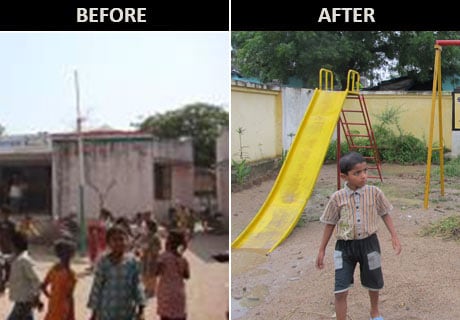 Nehrunagar Primary School, Makarba, transformed