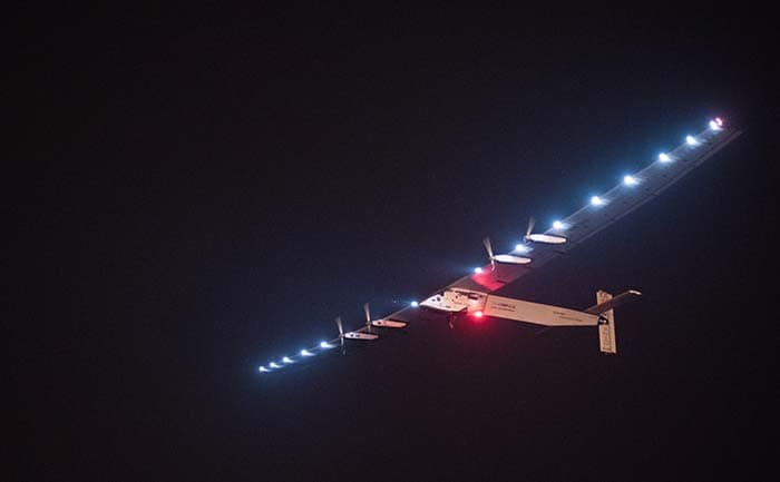 The revolutionary Solar Impulse 2 aircraft took off early on May 31 for a six-day flight over the Pacific Ocean, the most ambitious leg of its quest to circumnavigate the globe powered only by the sun. AFP PHOTO / JOHANNES EISELE