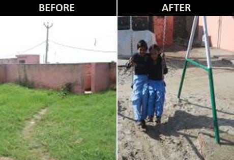 <b>Before: </b>The school had various problems relating to infrastructure and development and the conditions for the students were unbearably tough.
<br><br>
<b>After: </b>The campaign however improved them to help the children study in a healthier environment.