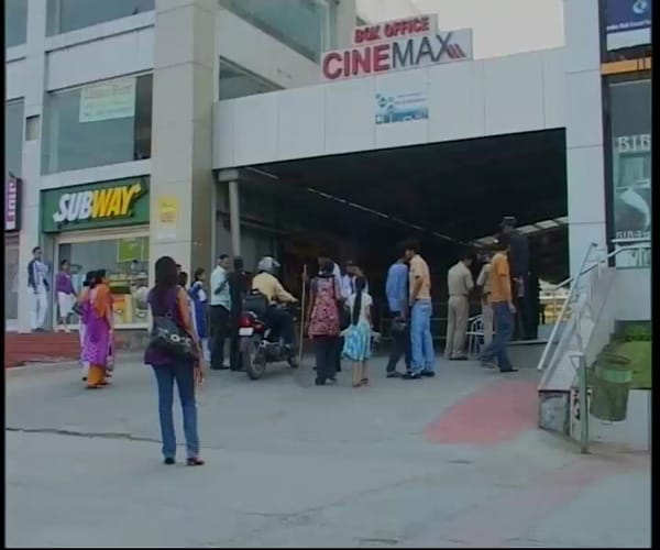 In Ahmedabad, theatres decided to show <i>My Name Is Khan</i> after a brief scare, as the Vishwa Hindu Parishad (VHP) and Bajrang Dal protested at a multiplex before the first show of the movie. (NDTV Photo)