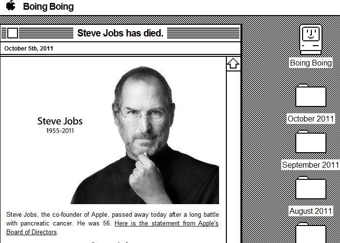 Online tributes to Steve Jobs