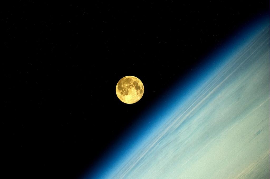 One of the pictures of the summer supermoon taken from space by an astronaut. Tweeted and shared among people around the world. Photo Courtesy - NWS Norman