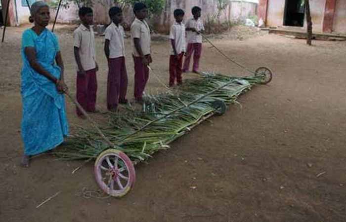 Little Swachh Warriors Built A Sweeping Vehicle From Waste Materials To Help The Elderly Cleaner In School