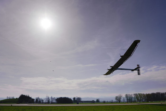 Using almost 12,000 solar cells, rechargeable lithium batteries and four electric motors, Piccard and co-pilot Andre Borschberg plan to take the plane around the world. They will make regular stops to switch places and stretch after long periods in the cramped cockpit ? and to show off their aircraft.(AP Image)