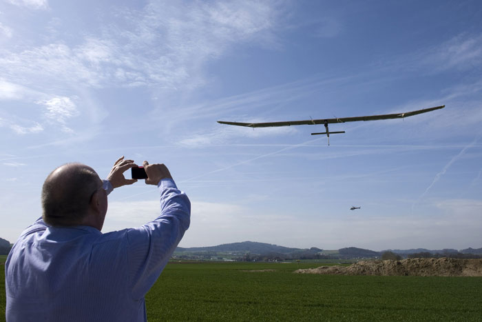 "The first crucial question was: Do we have enough power to fly?" said Borschberg. "The second crucial thing was: Are we capable of landing this airplane, is it controllable?"<br><br>"It was two hours of deep emotion," he added, calling the test flight the high point of seven years of work on the project. "The airplane has landed but we have not yet landed." (AP Image)