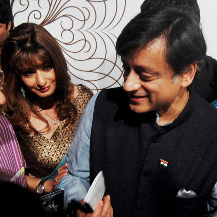 Regarding the couple's honeymoon plan, the party official stated that the travel schedule does not permit them for such a luxury.<br><br>Accompanied by Pushkar, Tharoor was in Mumbai on Friday to deliver the 16th Lalit Doshi Memorial lecture. (PTI Photo)