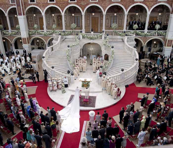 The grand wedding in the imposing main courtyard of the royal residence in Monaco (AFP Photo)