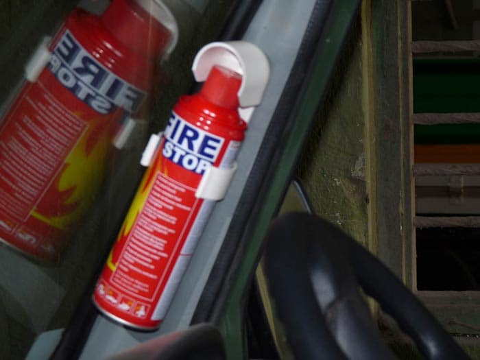 Vehicle fire extinguisher.