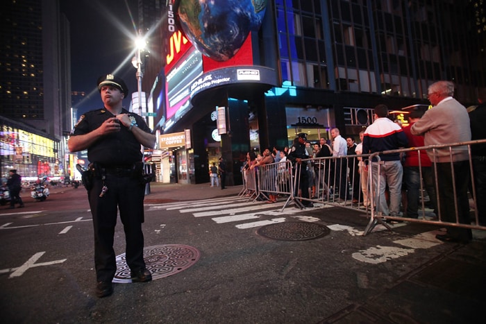 Broadway was closed between at least 43rd and 46th Streets, and the police also appeared to be closing off part of Eighth Avenue. (AFP Photo)