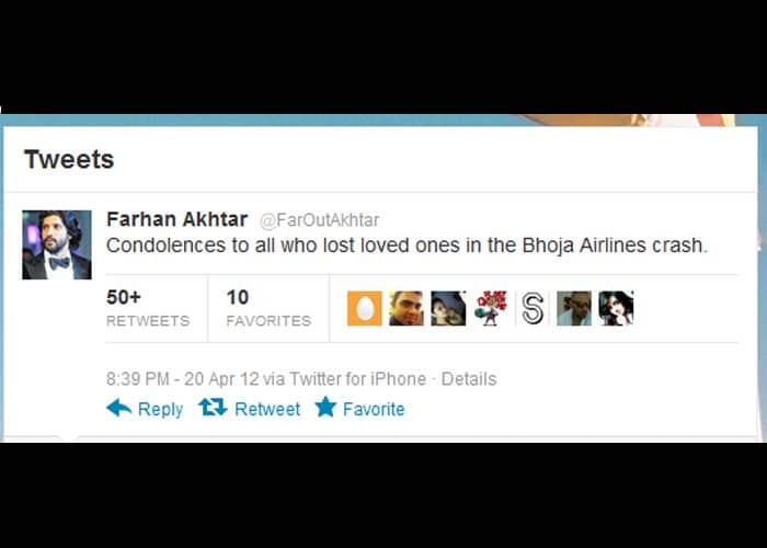 Farhan Akhtar: Condolences to all who lost loved ones in the Bhoja Airlines crash.