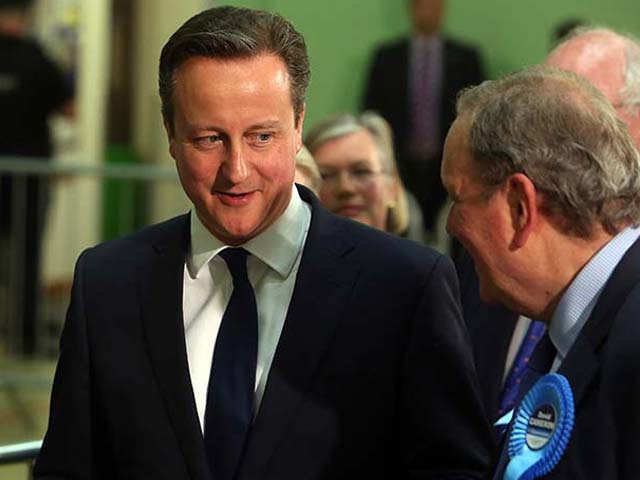 Photo : Counting On in UK Election: Exit Polls Show David Cameron's Conservaties Ahead of Labour Party